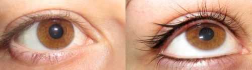 Permanent Makeup schmerzfrei - Wimpern vorher-nachher Permanent make up ohne Schmerz
